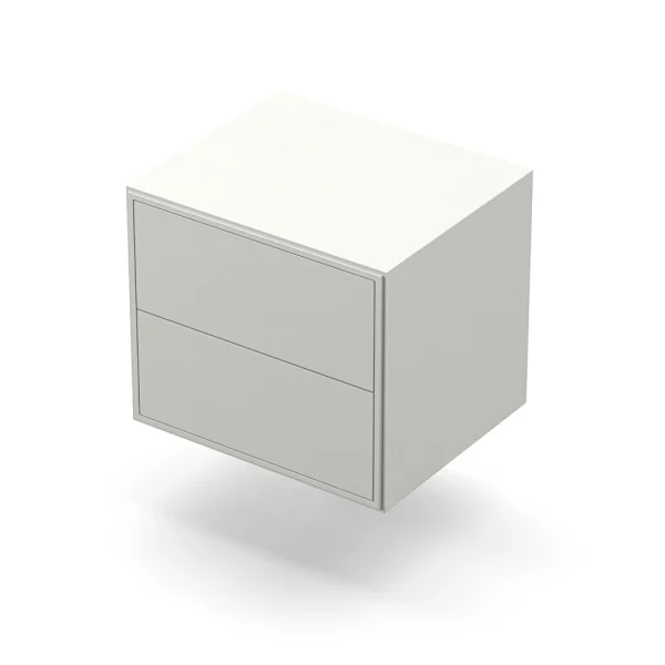 Edge 2.0 Bedside Table Two Drawers Wall Mounted - Image 4