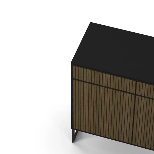 Line Burned Walnut Sideboard 2 Doors High - Image 6
