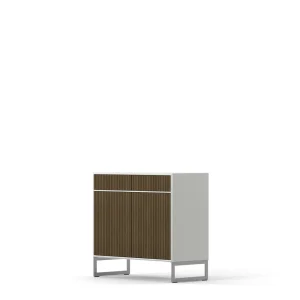 Line Burned Walnut Sideboard 2 Doors High W2