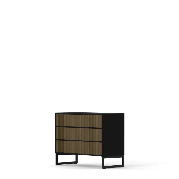 Line Burned Walnut Bureau of 3 Drawers - Image 5
