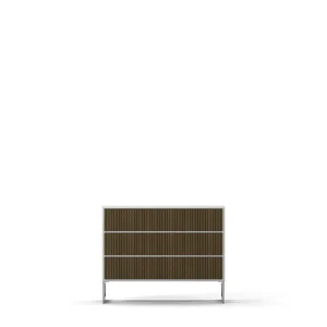 Line Burned Walnut Bureau of 3 Drawers