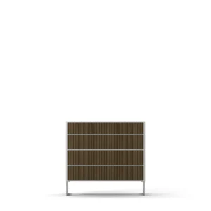 Line Burned Walnut Bureau of 3+3 Drawers High