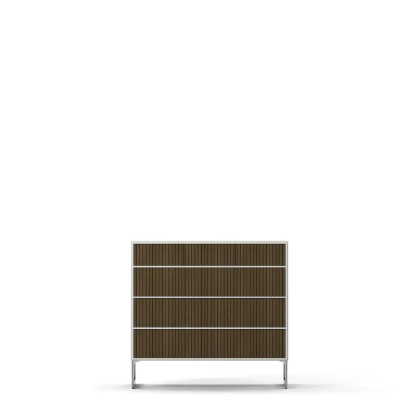 Line Burned Walnut Bureau of 3+3 Drawers High