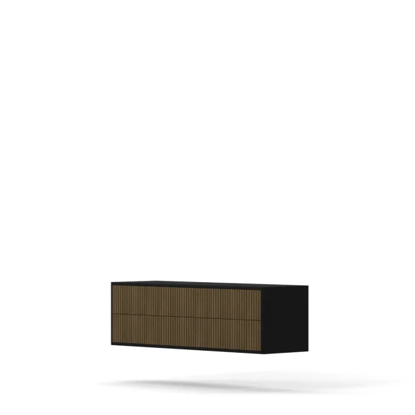 Line Burned Walnut Chest of 6 Drawers Wall Mounted - Image 5