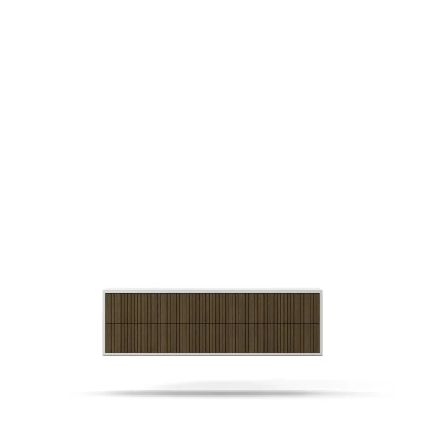 Line Burned Walnut Chest of 6 Drawers Wall Mounted