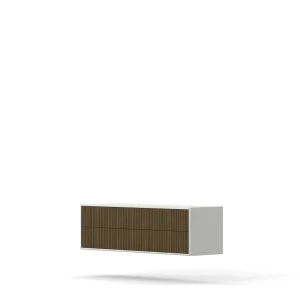 Line Burned Walnut Chest of 6 Drawers Wall Mounted W2