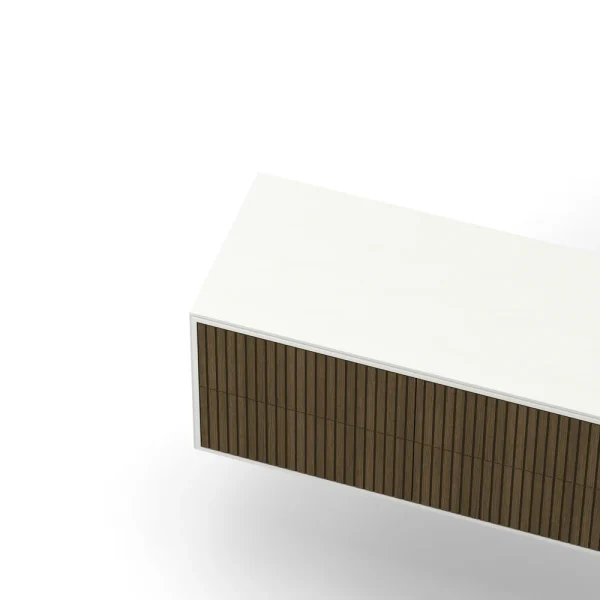 Line Burned Walnut Chest of 6 Drawers Wall Mounted - Image 3
