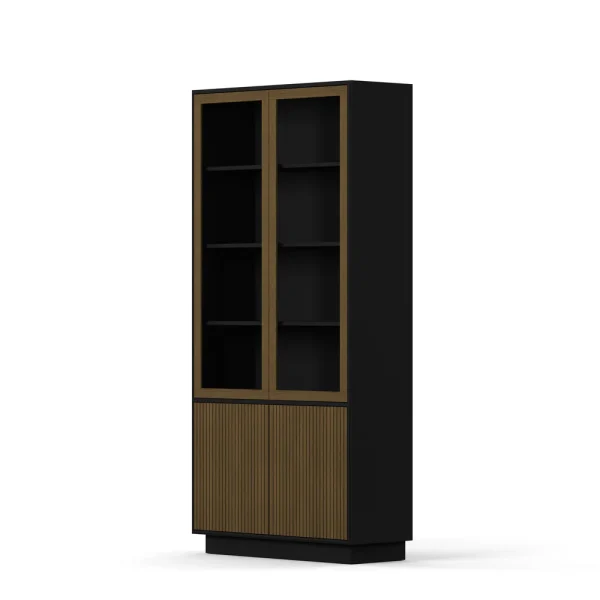 Line Burned Walnut Display Cabinet - Image 4