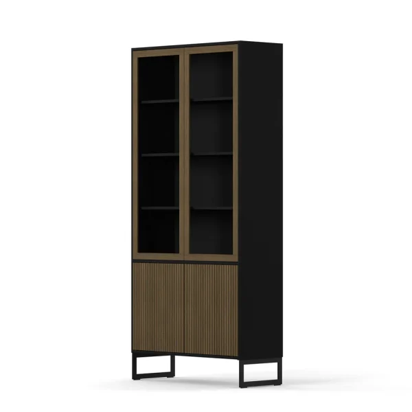 Line Burned Walnut Display Cabinet - Image 5