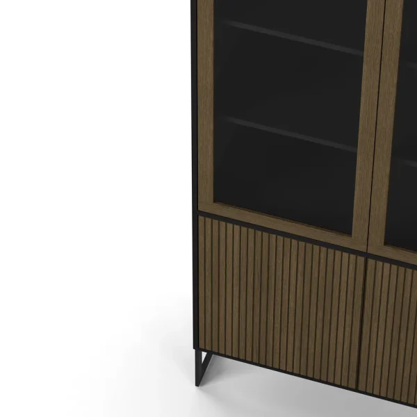 Line Burned Walnut Display Cabinet - Image 6