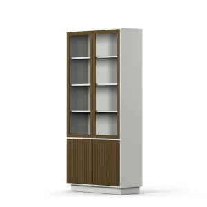 Line Burned Walnut Display Cabinet W2
