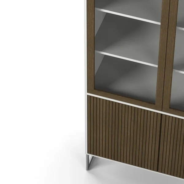 Line Burned Walnut Display Cabinet - Image 3