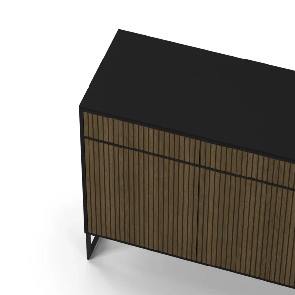 Line Burned Walnut Sideboard 3 Doors High - Image 6