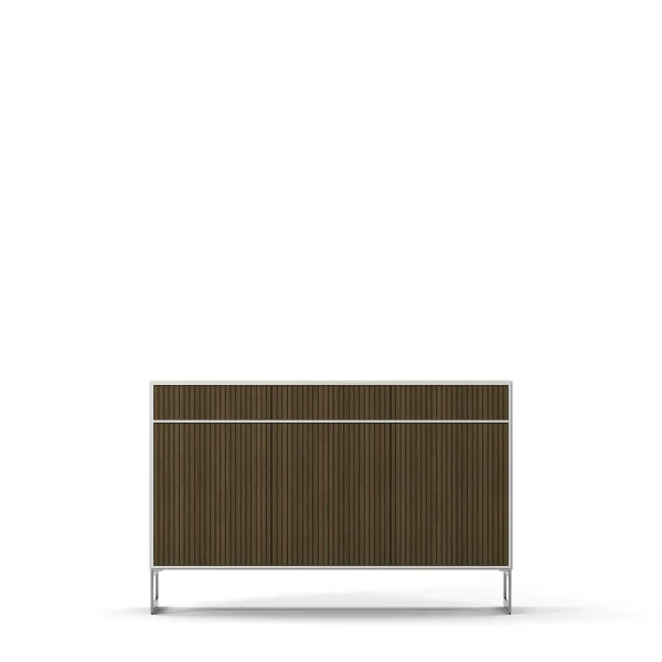 Line Burned Walnut Sideboard 3 Doors High